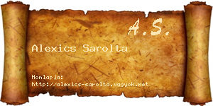 Alexics Sarolta névjegykártya